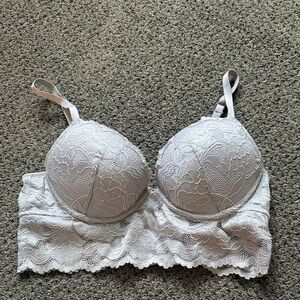 H&M Elegant Lace Bralette in White